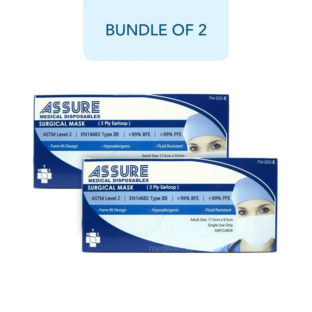 ASSURE Surgical Blue Mask, Adult 3-Ply