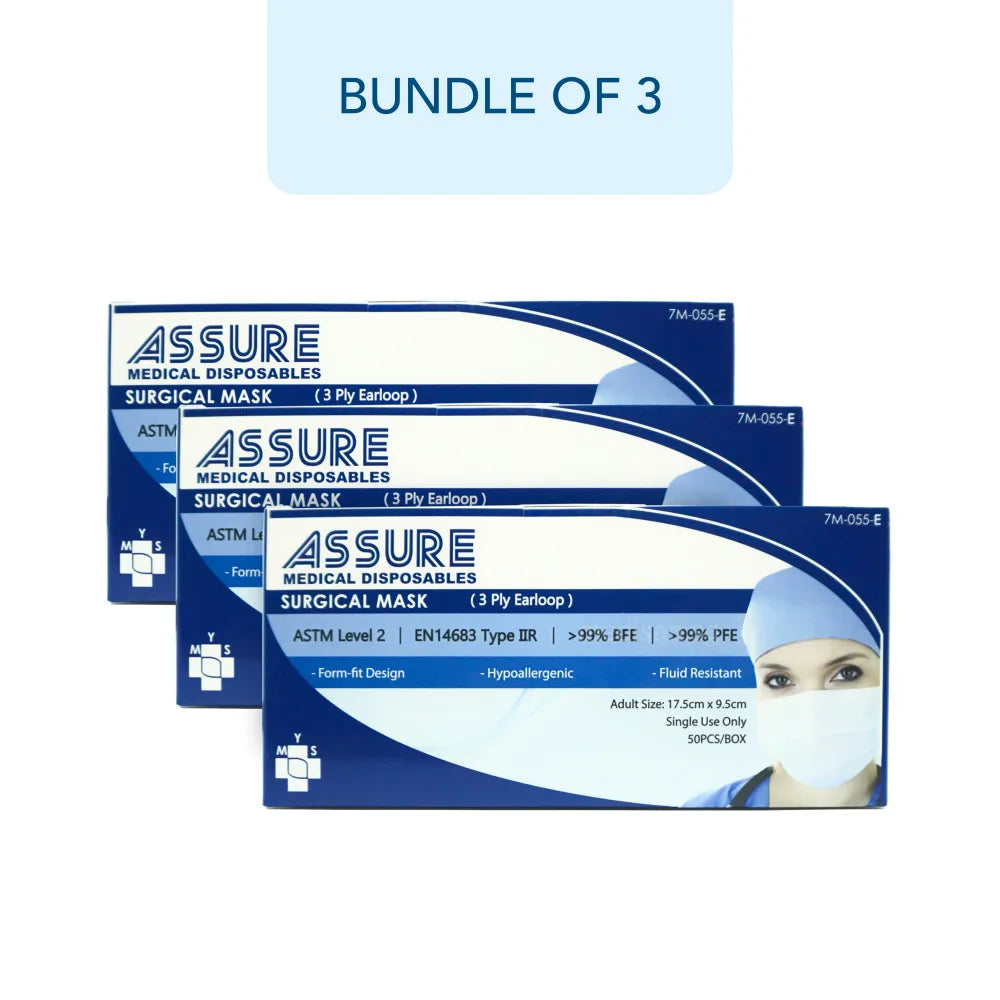 ASSURE Surgical Blue Mask, Adult 3-Ply