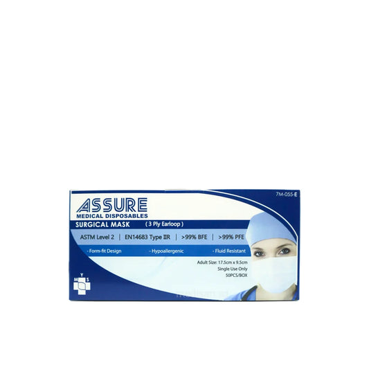 ASSURE Surgical Blue Mask, Adult 3-Ply
