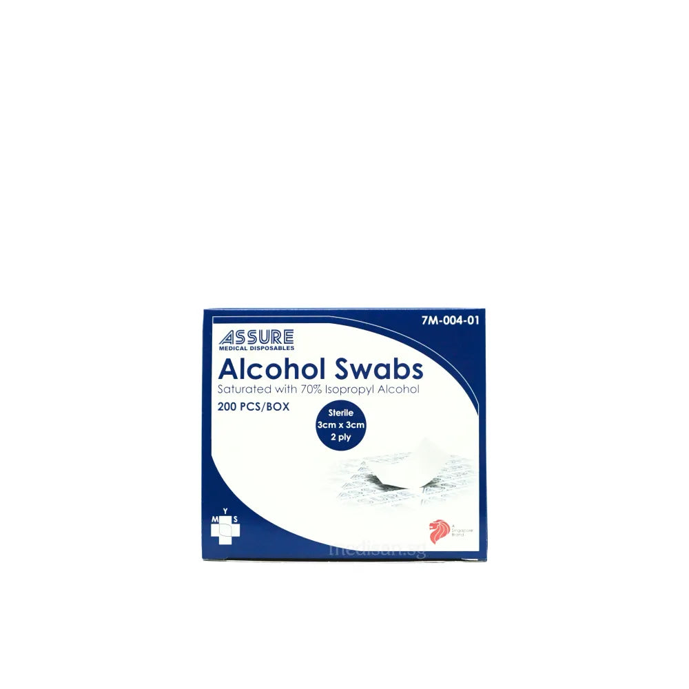 ASSURE Alcohol Swab 3 x 3cm, Sterile (Bundle of 2)