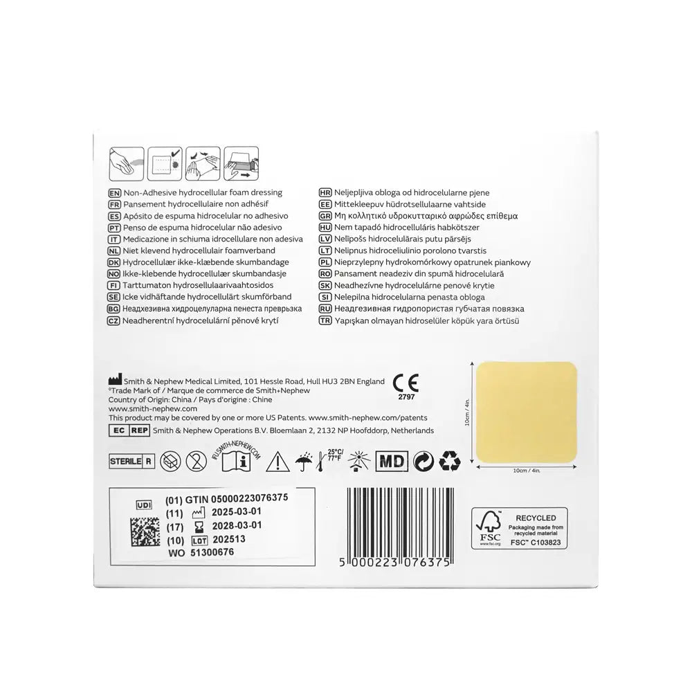 Smith & Nephew Allevyn Non-Adhesive 10x10cm 10’s
