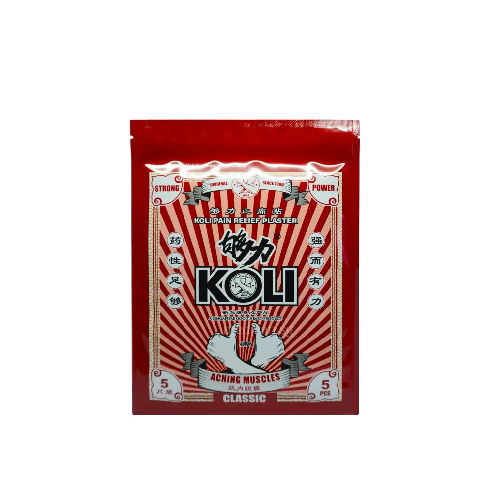 Red package of Koli pain relief plasters