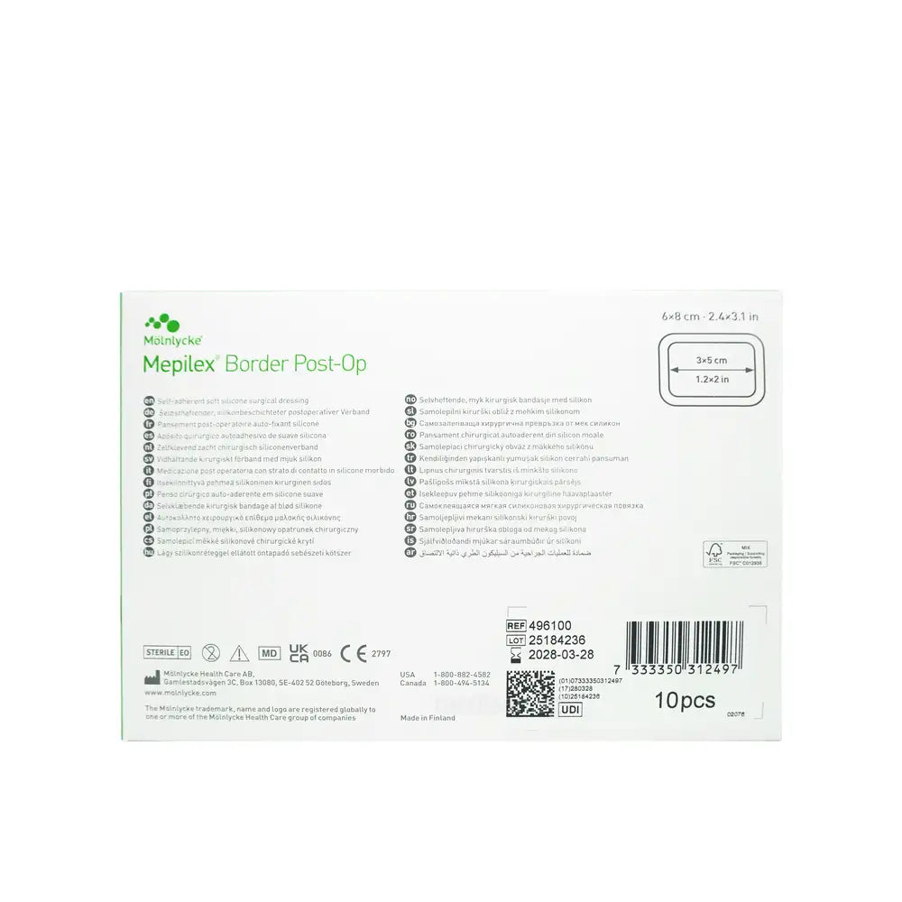 Molnlycke Mepilex Border PostOp 6x8cm 10s