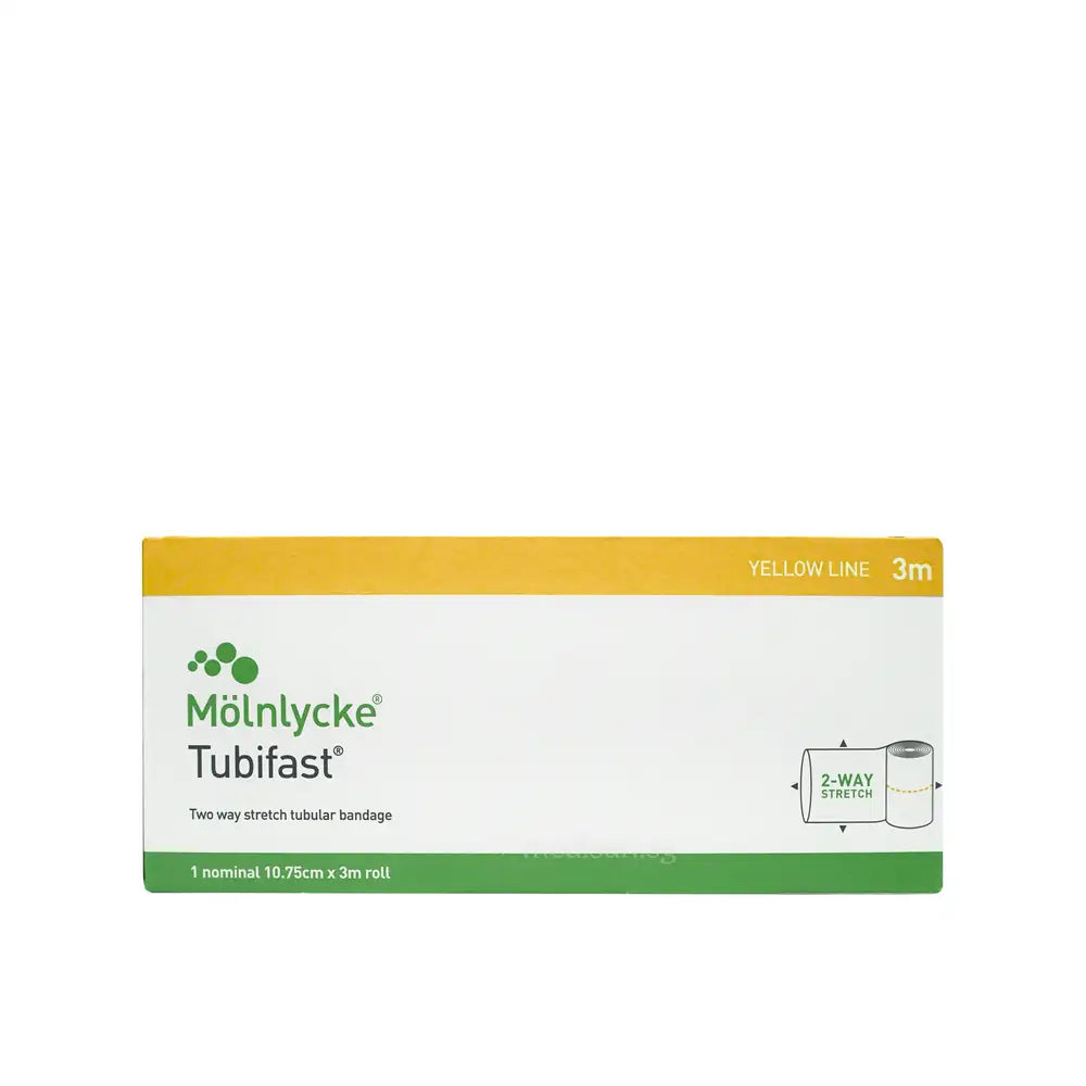 Molnlycke Tubifast Bandage Yellow Line 10.75cm x 3m
