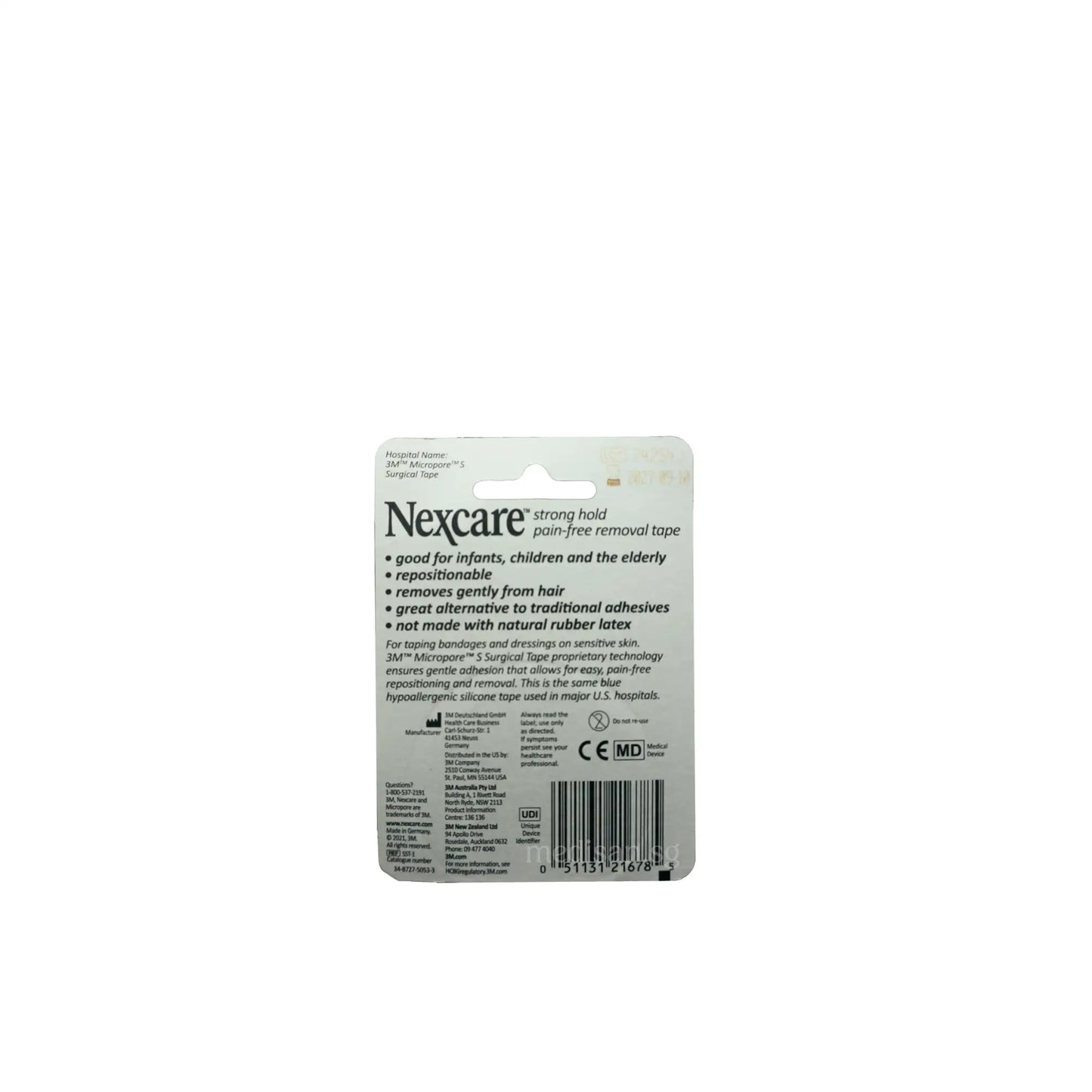 Nexcare Silicone Strong Hold Pain-free Tape 2.54mm x 3.65m