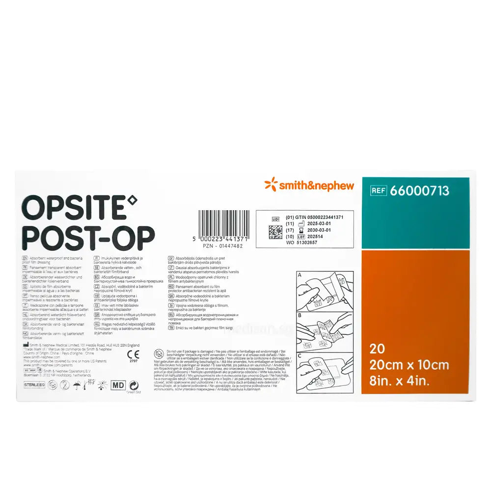 Smith & Nephew Opsite PostOp 20cm x 10cm 20’s