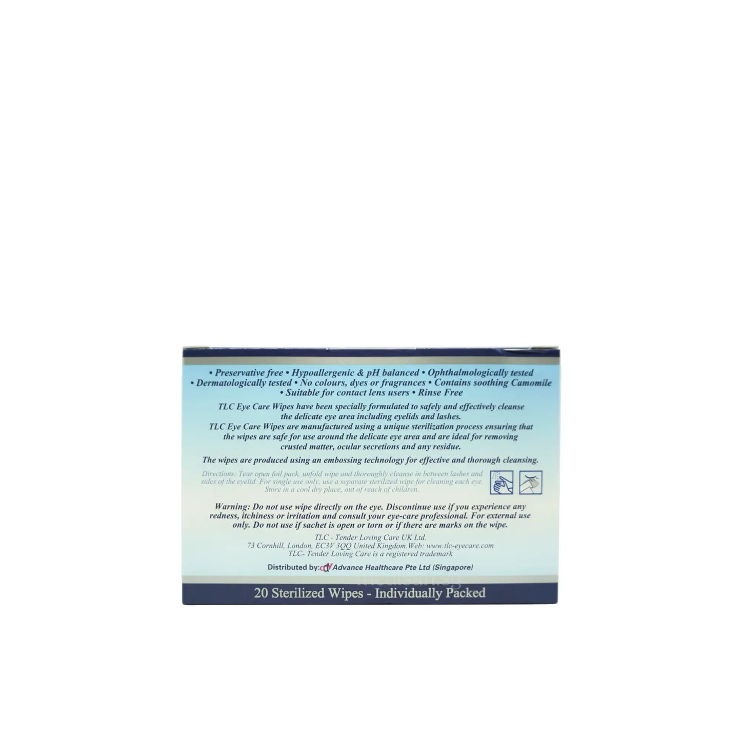 TLC Eyecare Wipes for Adults 20s