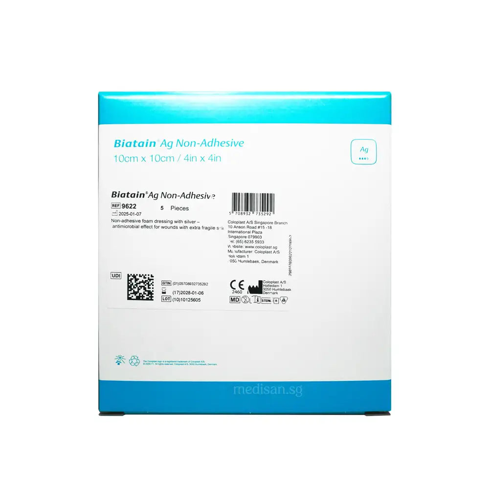 Coloplast Biatain AG Non-Adhesive 10x10cm 10’s