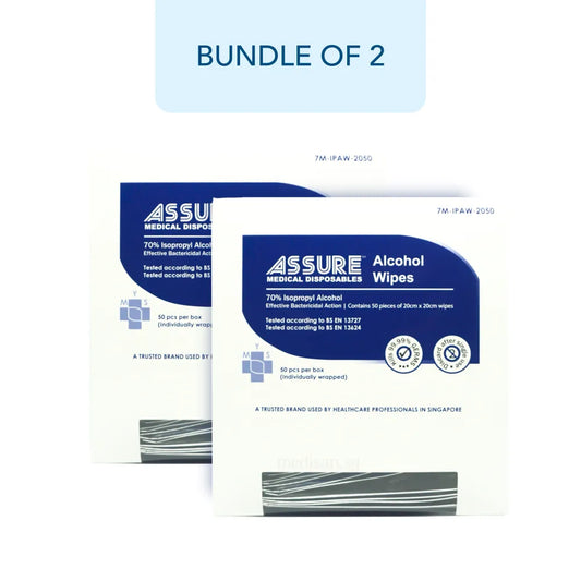 ASSURE Alcohol Wipes 20 x 20cm (Bundle of 2)
