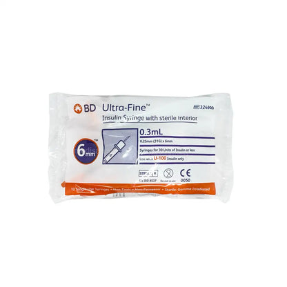 BD Insulin Syringe 0.3ml 31G 6mm 100’s