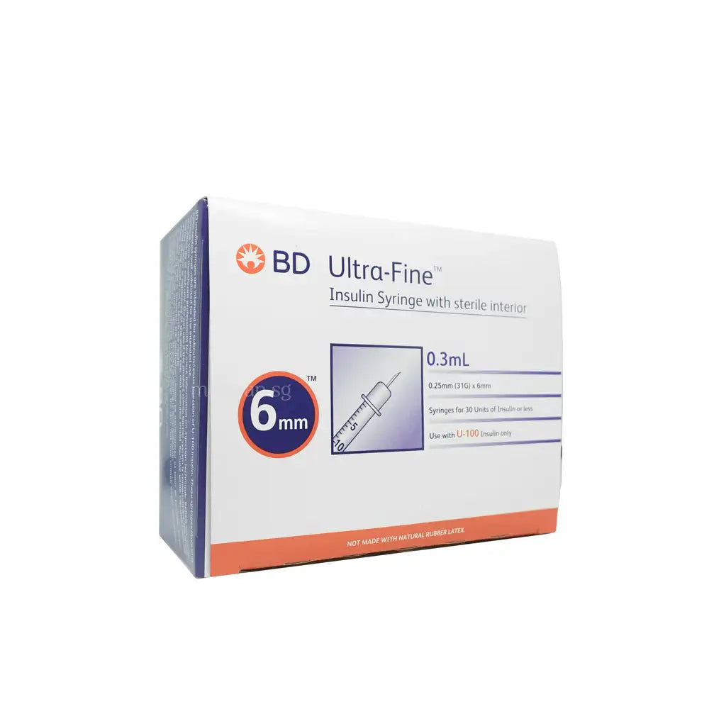 BD Insulin Syringe 0.3ml 31G 6mm 100’s