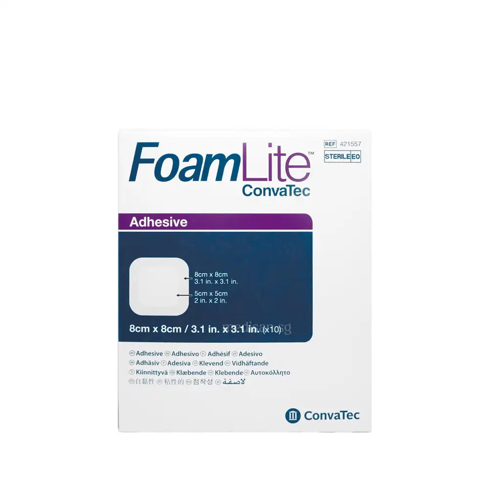 ConvaTec Foam Lite Adhesive Dressings 8x8cm 10’s