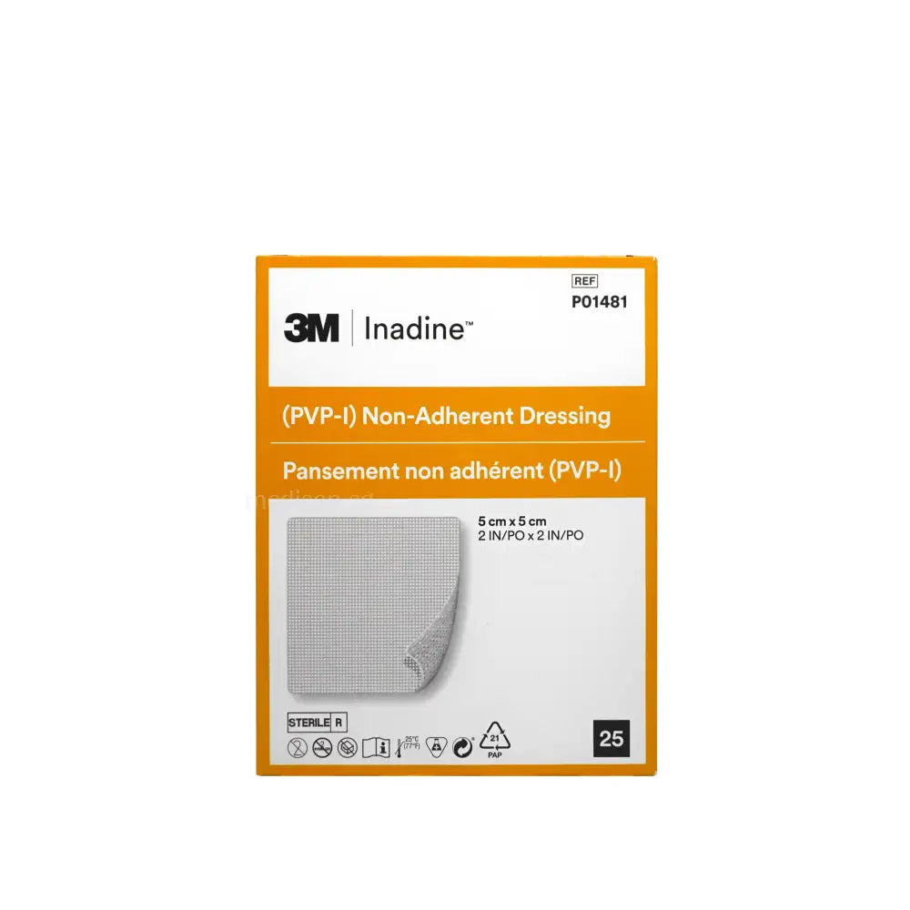 3M Inadine Povidone Iodine Non-Adherent 5x5cm 25’s