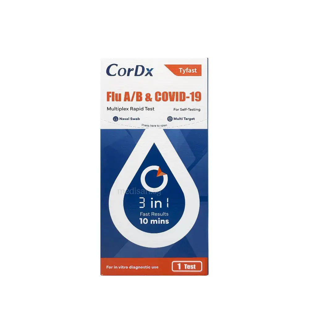 CorDx Tyfast Flu A/B & Covid-19 Multiplex Rapid Test 1s