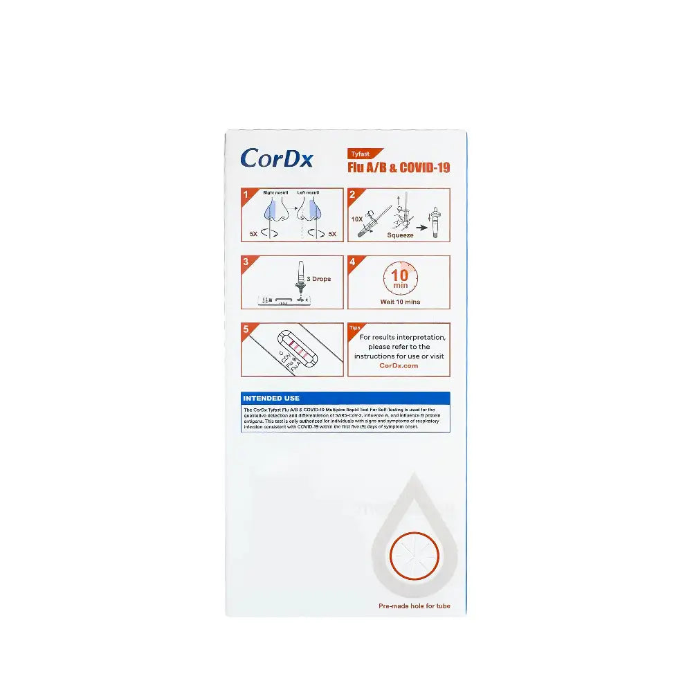 CorDx Tyfast Flu A/B & Covid-19 Multiplex Rapid Test 2s