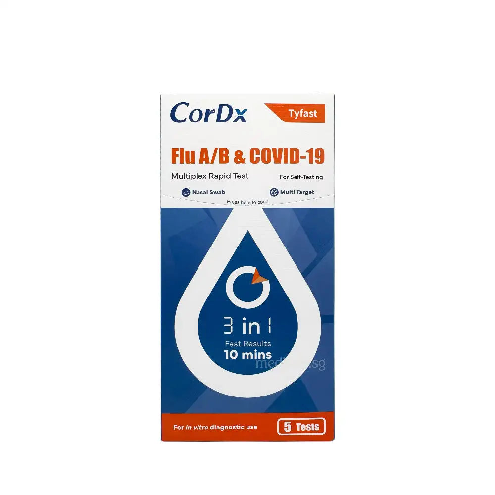 CorDx Tyfast Flu A/B & Covid-19 Multiplex Rapid Test 5s