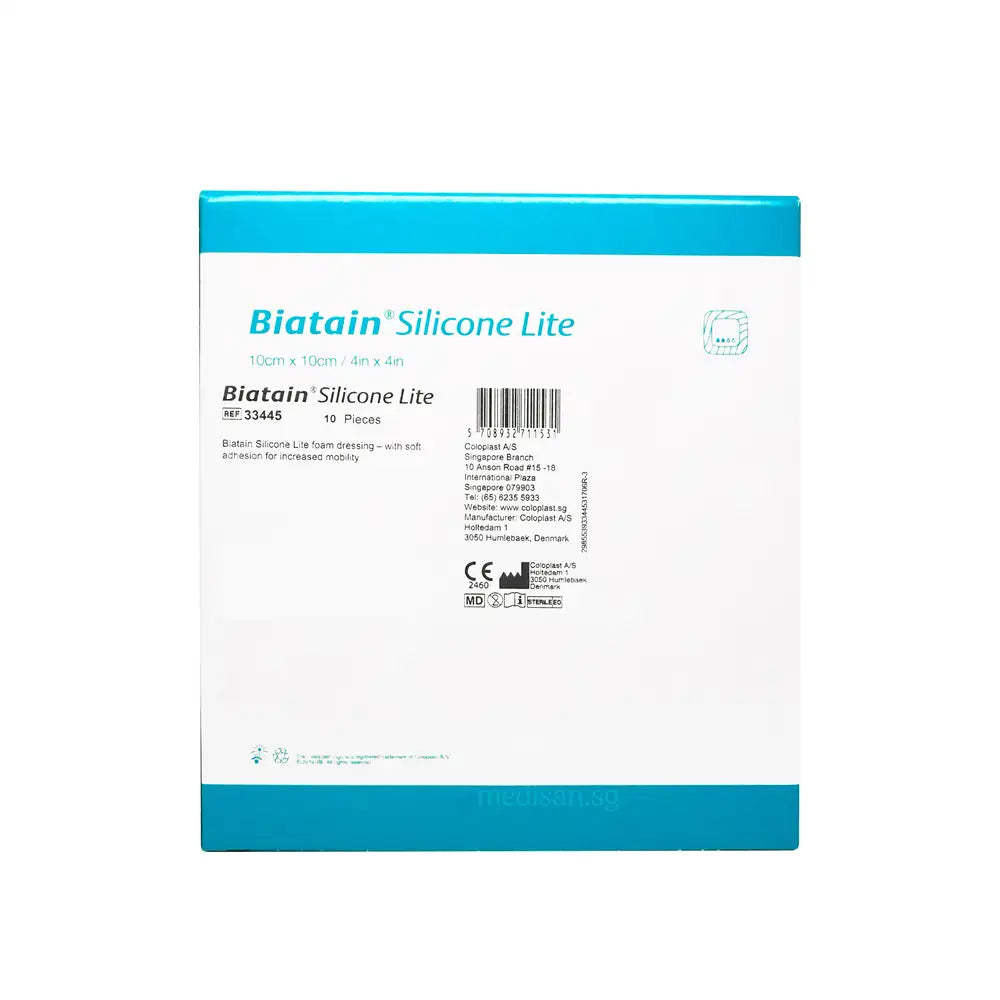 Coloplast Biatain Silicone Lite 10x10cm 10’s (#33445)
