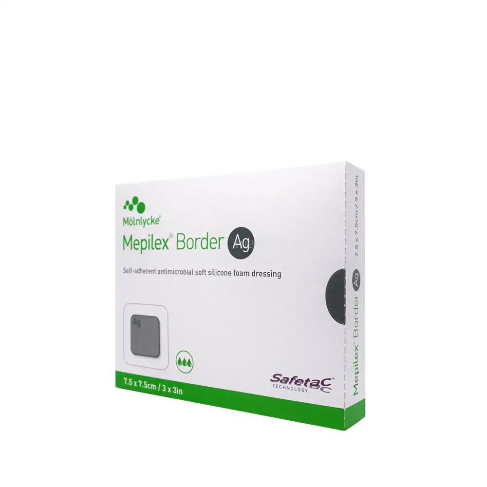 Molnlycke Mepilex Border Ag 7.5x7.5cm 5’s