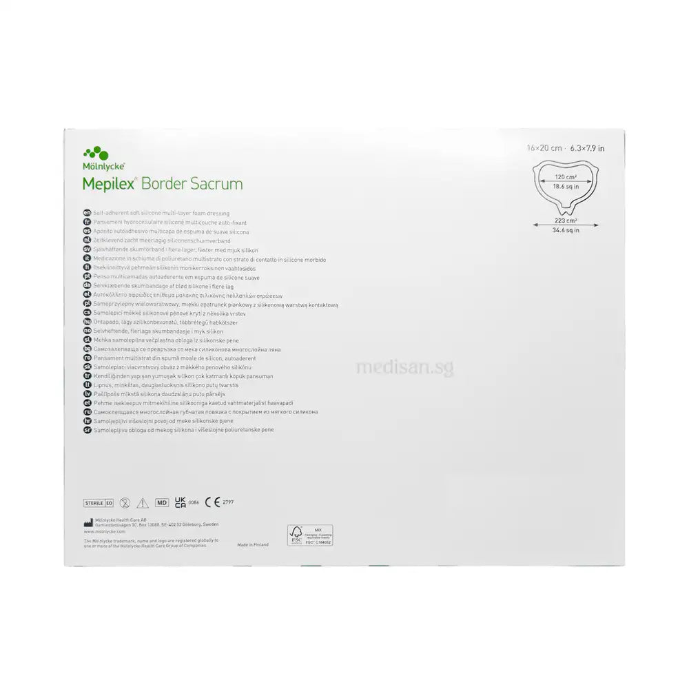Molnlycke Mepilex Border Sacrum 16 x 20cm