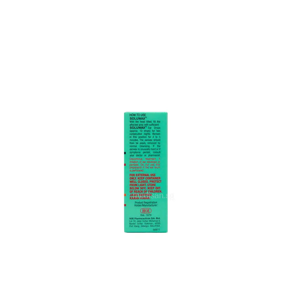 Soluwax Eardrops 10ml